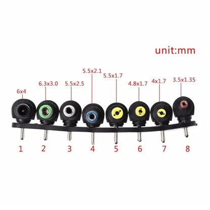 8Pcs/Set Universal AC DC Power Supply Charger Adapter Tips Connector for Notebook Laptop Charging