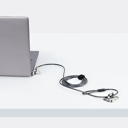 StarTech Universal Laptop Lock, 6.6ft, TAA, Keyed Locking Cable (2m) | Security Cable For Notebooks Compatible With Noble Wedge/Nano/K-Slot, Cut-Resistant Carbon Steel Cable - size: Adjustable, style: Unique Keyed