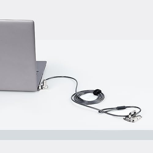 StarTech Universal Laptop Lock, 6.6ft, TAA, Keyed Locking Cable (2m) | Security Cable For Notebooks Compatible With Noble Wedge/Nano/K-Slot, Cut-Resistant Carbon Steel Cable - size: Adjustable, style: Unique Keyed