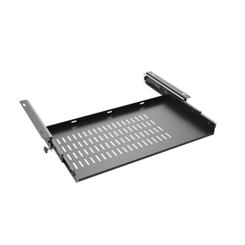 21 inch Sliding Under Desk Laptop Mount Tray with Air Vents | Metal Under Desk Slide Out Tray for Laptop (21 Inch) - size: 21 Inch