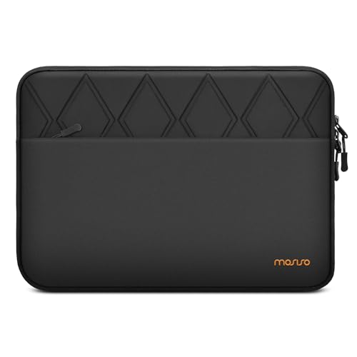 MOSISO Laptop Case 13.3 inch, 13-13.3 inch Laptop Sleeve, Black | Compatible with MacBook Neo/Air 13.6/Pro 13/Pro 14, HP Dell ASUS Lenovo,Polyester Rhombus Bag with HorizontalPocket&Belt