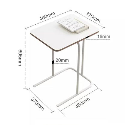 Hospital Bed Tables Particleboard Nightstand, Laptop Bedside Table, C Shaped Side Table, Home Work Sofa Side Table with Silent Feet for Home, Hospitals(48x37x60.5cm) - size: 48x37x60.5cm