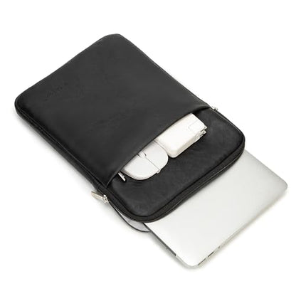 Kinmac 360° Protective Vertical Laptop Sleeve Case Cover Bag (Black PU, 15 inch-15.6 inch) - color: Black PU, size: 15 inch-15.6 inch
