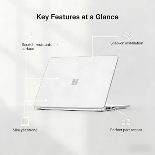 Se7enline Case for 2025 Microsoft Surface Laptop Windows 11 Copilot+ PC Surface Laptop 13 Inch Touchscreen Display Cover Fits Model 2095, with Keyboard Cover,Frosted Transparent - color: Frosted Transparent, size: 13 inch