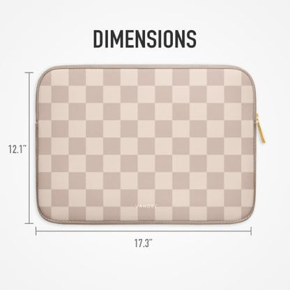Vandel Slim 17.3 Inch Laptop Sleeve, 17 Inch Laptop Case, Computer Sleeve, Chromebook Cover Bag for HP, Dell, Lenovo, Asus, Acer, MSI Notebook - color: a. Neutral Checker, size: 17 Inch