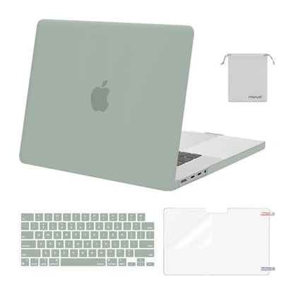 MOSISO Compatible with MacBook Pro 16 inch Case M5 M4 M3 M2 M1 2026-2021 | A3429 A3428 A3403 A3186 A2991 A2780 A2485, Protective Hard Shell Case&Keyboard Cover&Screen Film&Pouch, Antique Green - color: Antique Green