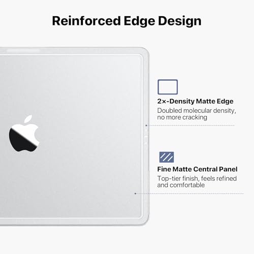 Soonjet for MacBook Air 15 inch Case M5 M4 M3 M2 2026-2023 | Anti Crack Upgrade | Matte Protective Hard Shell Laptop Cover | Frost Clear - color: Transparent Clear