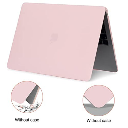 EooCoo for MacBook Air 13.3 inch Case with Keyboard and Screen Protector | Ultra Thin and Transparent, Hard Case Compatible with MacBook Air 13.3 inch M1 Chip 2021-2018 with Retina Display - color: Matte Pink