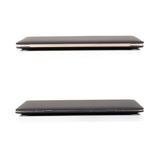 RUBAN Hard Shell Protective Case Compatible with MacBook 12 Inch A1534, Slim Snap On Cover (Black) - color: Black