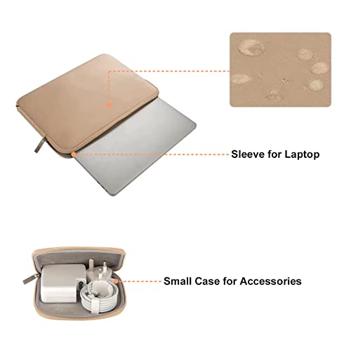 MOSISO Laptop Case 13.3 inch, 13-13.3 inch Laptop Sleeve with Small Case | Compatible with MacBook Air/Pro 13/Pro 14 M5 M4 M3 M2 M1, HP Dell ASUS Lenovo, Neoprene Computer Sleeve Bag, Apricot - color: Apricot, size: 13.3 inch