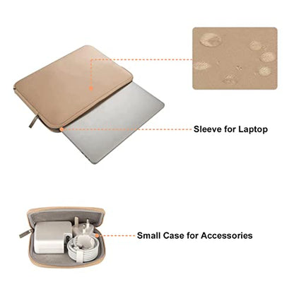 MOSISO Laptop Case 13.3 inch, 13-13.3 inch Laptop Sleeve with Small Case | Compatible with MacBook Air/Pro 13/Pro 14 M5 M4 M3 M2 M1, HP Dell ASUS Lenovo, Neoprene Computer Sleeve Bag, Apricot - color: Apricot, size: 13.3 inch