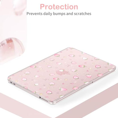Feams for MacBook Neo 13 Inch Case 2026 A3404, Sparkly Glitter Protective Case Hard Shell Transparent Cover for MacBook Neo 13 Inch 2026 (A18 Pro Chip) with Keyboard Cover, Strawberry - color: Strawberry