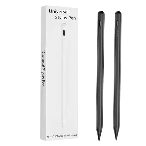 2 Pieces Stylus Pen for Samsung Galaxy Tab A9/A8/A7 Tablet Pens for iOS/Android/Windows Stylists Pen with Dual Touch Screen Stylus Pencil (Black) - color: Black
