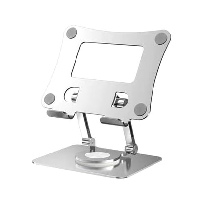 Adjustable Laptop Stand with 360 Degree Rotatable Base Foldable Laptop Holder for Desk Ergonomic Computer Notebook - color: Silver