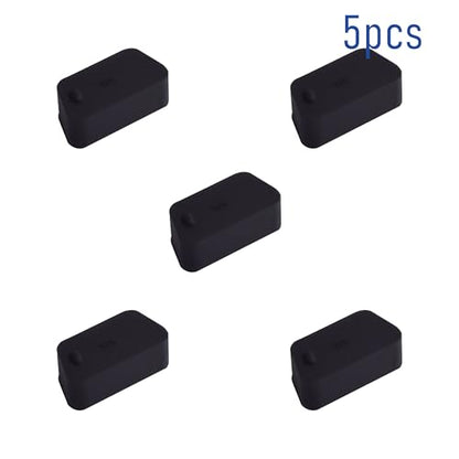 5 PCS VGA/DB9 Port Anti-dust Plugs, Silicone Covers Caps Stoppers, Port Protector for RS232, HDB15, DB9, 0.59 x 0.28 (LxW) - size: VGA/DB9/Black/5 PCS
