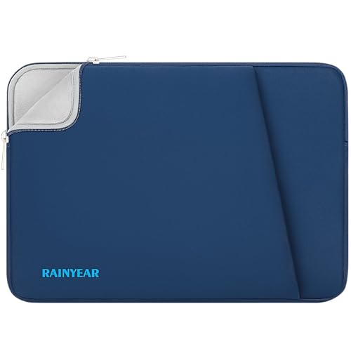 RAINYEAR 13.3 Inch Laptop Sleeve Padded Case Cover with Pocket, Navy Blue | Protective Portable Case Briefcase Laptop Carrying Bag for 13.3-14 Inch Laptop PC, 14 Inch MacBook Pro/Max M5 M4 M3 M2 M1 - color: Navy Blue, size: 13.3-14 inch