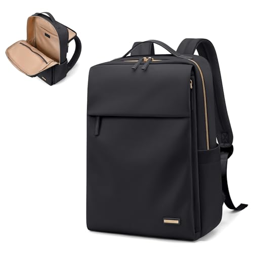 GOLF SUPAGS Travel Laptop Backpack for Women Airline Approved for Work College Travel Multi-Functional Casual Daypack Teacher Nurse Bags Fits 15.6 Inch Notebook (Black) - color: Black