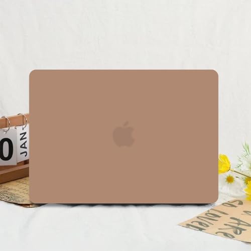 Anban Compatible with MacBook Air 13 inch Case M1 2021 2020 2019 2018 A2337 A2179 A1932 Touch ID, Matte Plastic Hard Shell+2 Keyboard Cover+Screen Protector for MacBook Air 13.3 inch Case, Brown - color: Brown