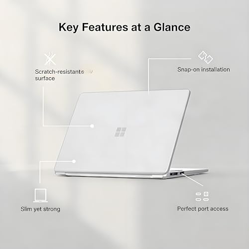 Se7enline Case for Microsoft Surface Laptop 13.8-inch Touchscreen 2024 (7th Edition) Model 2036 Premium Lightweight Durable Scratch-Resistant Easy Install, with Keyboard Cover, Frosted Transparent - color: Frosted Transparent, size: 13.8 inch