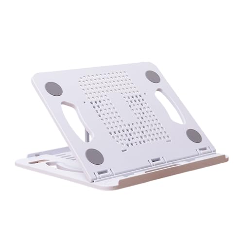 360 Degree Rotation Portable Desktop Bracket Foldable Laptop Tablets Holder for Ergonomic Adjustable Stand Portable Stand - color: White