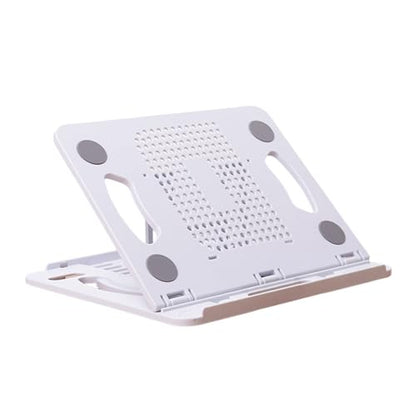 360 Degree Rotation Portable Desktop Bracket Foldable Laptop Tablets Holder for Ergonomic Adjustable Stand Portable Stand - color: White