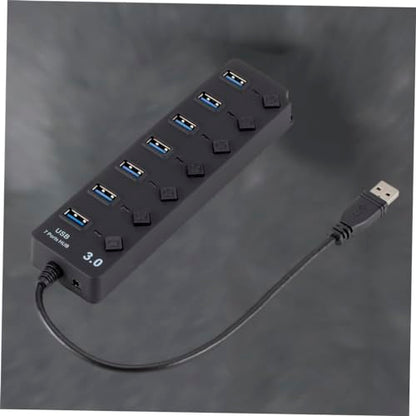 HOMSFOU Multi-Function USB Splitter Hub 7-Port Usb3.0 Hub for Laptop Pc Overcurrent Short-Circuit Protection