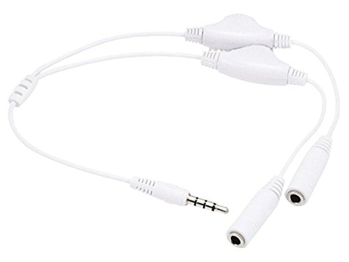 Monoprice 107116 Headphone Splitter with Separate Volume Controls, White