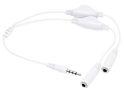 Monoprice 107116 Headphone Splitter with Separate Volume Controls, White