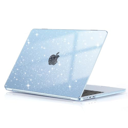 EooCoo Case Compatible with MacBook Air 13 inch M5 2026-2022 M4 M3 M2 A3449 A3240 A3113 A2681, Crystal Hard Shell Scratch Resistant Protective Cover for Mac Air 13.6 inch, Sparkly Sky Blue - color: Sparkly Sky Blue, size: Air 13.6-inch