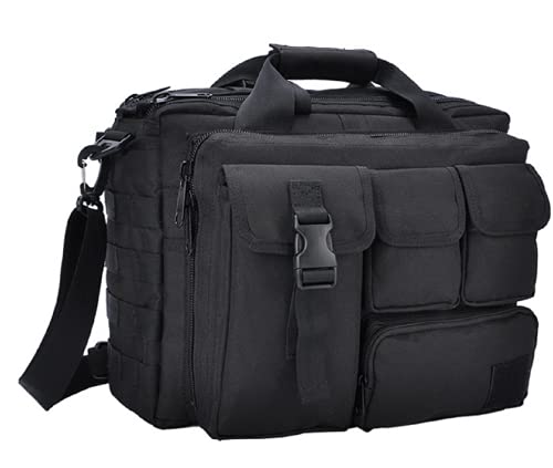 Jaegvida Tactical Briefcases for Men Laptop Bag 14/15.6 Inch Messenger Bag Tablet Shoulder Carrying Case for 14'' and 15.6" - color: Classical Black