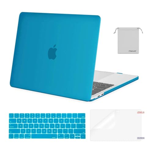 MOSISO Compatible with MacBook Pro 13 inch Case M2 M1 2026 2025 2024-2016 | A2338 A2251 A2289 A2159 A1989 A1708 A1706, Plastic Hard Shell&Keyboard Cover&Screen Film&Storage Bag, Aqua Blue - color: Aqua Blue