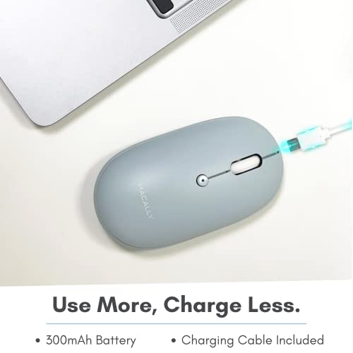 Macally Wireless Bluetooth Mouse - Quiet, Comfortable, Rechargeable for MacBook Air/Pro, Mac, iMac, Apple iPad - Wireless Mouse for Laptop, Windows PC Desktop - color: Blue