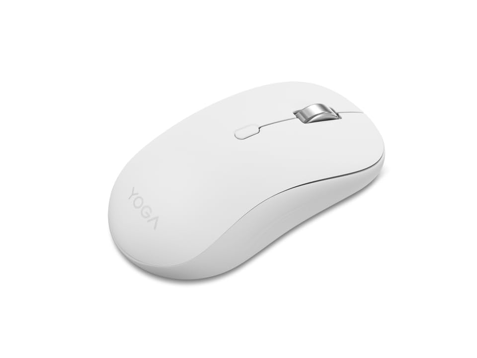 Lenovo Yoga Bluetooth Silent Mouse, 3 Level DPI Adjustment, 36 Month Battery Life, Bluetooth 5.3, 3 Device Paring, Whisper Quiet, Programmable Buttons, Smooth Finish, Seashell - color: Seashell