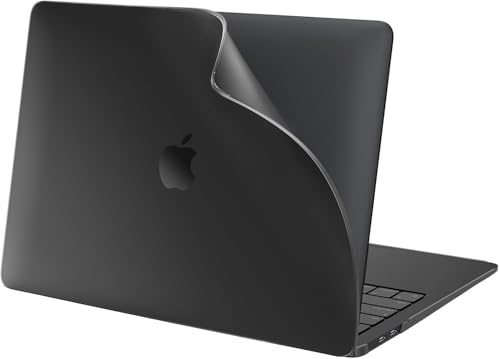 BlueSwan Flexible Case for MacBook Air 13.3 inch M1 2020-2018 | Anti-Scratch Protective Laptop Cover with Grippy Matte Texture, Seamless Fit and Lightweiht, Frosted Black - color: Frosted Black, size: Air 13.3-inch (M1, 2018-2020)