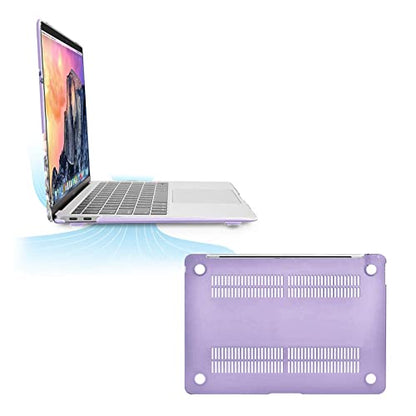 MOSISO Compatible with MacBook Air 13 inch Case M1 2022-2018, Purple | Retina Display, Plastic Garden Flowers Hard Shell&Keyboard Cover&Screen Protector, Release A2337 M1 A2179 A1932 - color: Purple