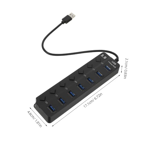 MERRYHAPY Multiple USB Ports Hub for Laptop USB Splitter 7 Ports High-Speed USB 3.0 Led Indicator Backup Power Easy to Use