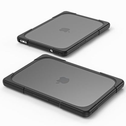 Batianda Heavy Duty Case for MacBook Neo 13 Inch 2026, Black | Fits Model A3404 A18 Pro Chip, Ergonomic Foldable Stand Holds 22lbs, TPU Bumper, Matte Translucent Shockproof Hard Shell - color: Black