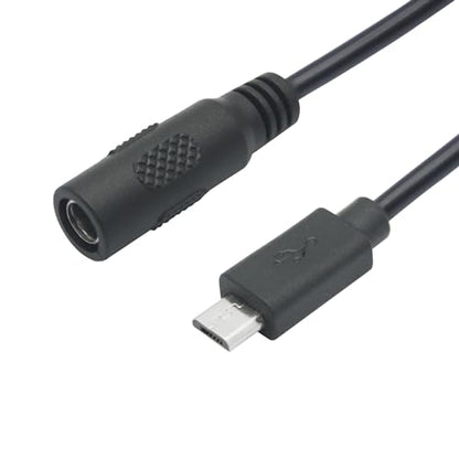 Short DC 5.5mm x 2.1mm to Micro USB Power Cord 6inch, 5V 3A Power Charging Extension Cable, for LED Desk Lamp, Small Fan Etc Other Micro USB Port Equipment(2Pcs) - style: DC 5521 Female to Micro USB Male