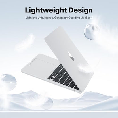 Macaset for MacBook Air 13 inch Case | M5 M4 M3 M2 | 2026–2022 | Precision Fit | Original-Color Match | Durable Hard Shell | Micro-Clip Closure | Scratch & Fingerprint Resistant - color: Frosted Clear