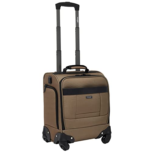Wrangler 17" Underseat Spinner Carry-On Luggage, Mocha - color: Mocha