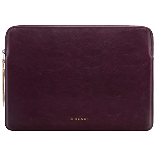 Comfyable Slim Protective Laptop Sleeve, PU Leather Bag Compatible with 15" MacBook Air (Snug Fit) M5 & 14" MacBook Pro M5 Pro/Max 2026 (Loose Fit), Berry Brown - color: Berry Brown, size: Snug Fit for MacBook Air 15-in