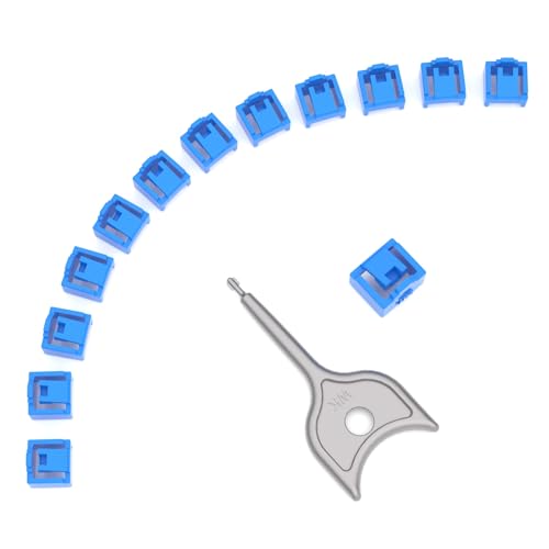 12-Pack RJ45 Port Lock with 1 Key,Security Network Port Lock & Dust Cover,Female RJ45 Connector Blocker Cap Protector for Computers,Servers, Routers & More (Blue) - color: Blue, size: 12+1