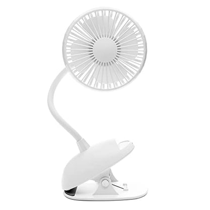 O2COOL Rechargeable USB Battery Clip Fan with Gooseneck 3-Speed