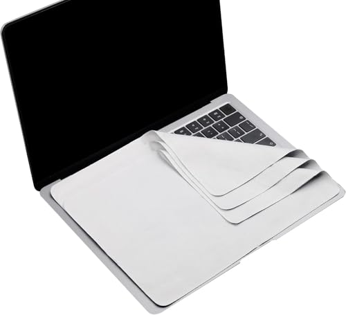 MUBUY-GOL 3 Pack Microfiber Liner Cleaning Cloth 13" with Screen Keyboard Imprint Protection, Laptop Keyboard Protector Compatible with MacBook Neo13/Pro13 /Air 13" and MacBook Pro 14“ - color: Grey（3 Pack）, size: 11.4" x 7.7"