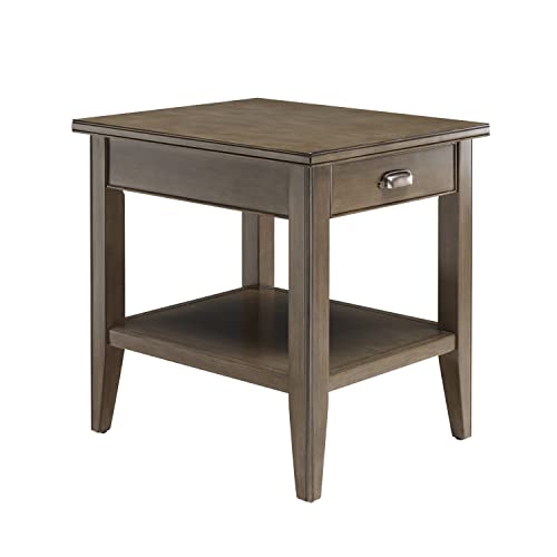 Leick Home Laurent End Table, 24", Smoke Gray - color: Gray / Pewter