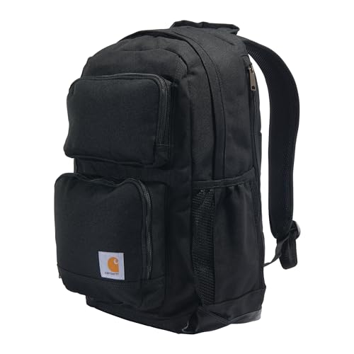 Carhartt 28L Dual-Compartment Backpack, Durable Pack with 16" Laptop Sleeve and Duravax Abrasion Resistant Base, Black - color: Black