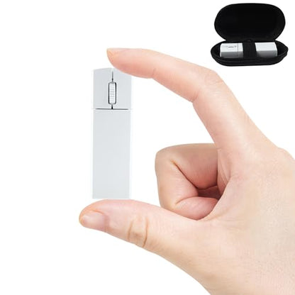 Wireless Mouse Mini Bluetooth 5.1/5.0 & 2.4Ghz Tri Mode Mice,Small Silent Portable Compact Finger Mice, Cute Tiny Travel White Mouse for MacBook Chromebook PC Laptop Computer Tablet Office School Gift - color: White