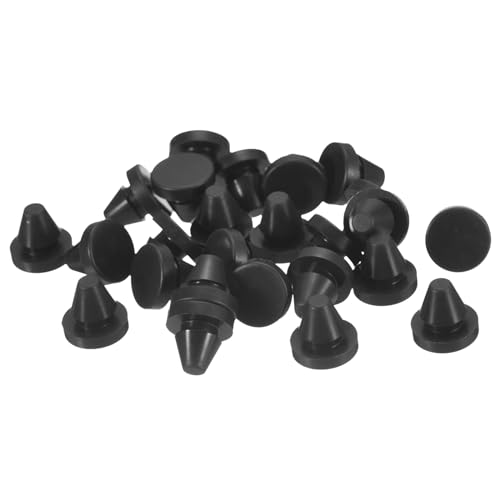 UXCELL 25pc Silicone Round Snap-in Locking Plugs for 6-7mm Holes, Waterproof Hole Stoppers for Metal Tube & Furniture End Caps, Black - size: 6-7mm