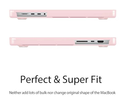 UESWILL for MacBook Pro 14 inch Case M5 M4 M3 M2 M1 A3427 A3426 A3434 A3401 A3185 A3112 A2992 A2918 A2779 A2442 (2021-2026), Glossy See Through Hard Shell Cover + Microfiber Cloth, Jelly Pink - color: Jelly Pink, size: MacBook Pro 14" (M1 M2 M3 M4 M5)