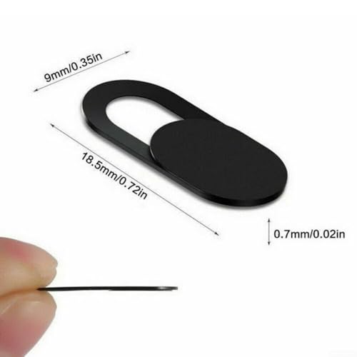 6 Pack Webcam Cover Slider, Ultra-Thin 0.7mm Privacy Protector for Laptop PC Phone Tablet Camera, Plastic Sliding Blocker Security Shield, Black 18x9mm
